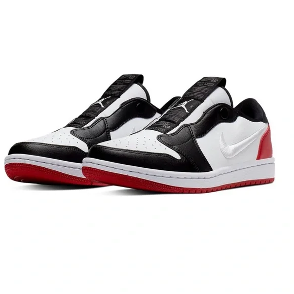 Nike Jordan 1 Retro Low Slip On Black White Red NBY AV3918-102 Women’s Size 9.5 - Picture 1 of 9